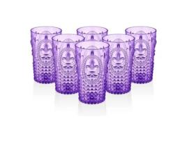 Prisma PACOTE DE 6 VIDROS 400 ML COR ROXO Copo de policarbonato reutilizável sem BPA de tamanho médio