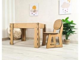 Mesa com Cadeira Infantil Caixa de Areia Iluminada Clássica Madeira DANNYFUNNY