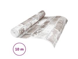 Papel de Parede 3D VIDA XL com Padrão de Tijolo Cinzento