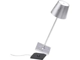 Candeeiro de Mesa Poldina Pro Silver Leaf Led Recarregável e Regulável ZAFFERANO