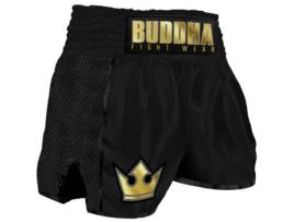 Calções Premium, Retro Unissexo para Boxe BUDDHA FIGHT WEAR Tailandeses Preto (3XL)