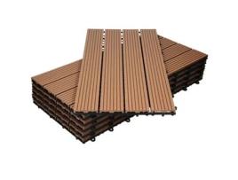 ECD GERMANY Telhas para Pátio de Wpc 60X30 Cm 30 Peças Por 5M²Castanho Claro