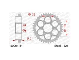 Roda Dentada Traseira de Aço para Motociclos AFAM 525 41 Dents