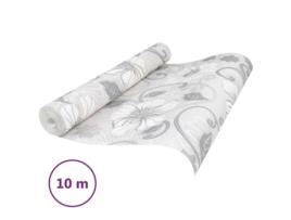 Papel de Parede 3D VIDA XL com Padrão de Flores Cinzento