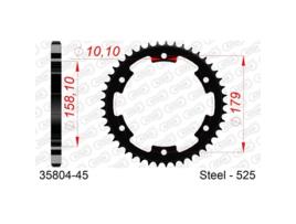 Roda Dentada Traseira de Aço para Motociclos AFAM 525 45 Dents