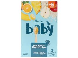 Papa Infantil Auchan Baby Láctea Multifrutos Sem Glúten 250g