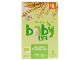 Papa Infantil Auchan Baby Bio Não Láctea Multicereais 250g