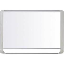 Quadro branco magnético MasterVision, aço lacado, superfície branca e brilhante, moldura em cinzento claro, 600 x 900 mm