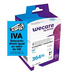 Wecare Tinteiro refabricado, compatível com  HP 364XL B, 364XL C, 364XL M, 364XL Y, CZ676EE, preto, cyan, magenta, amarelo multipack