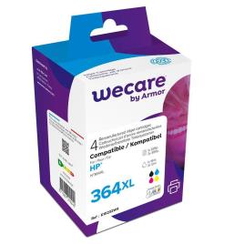 Wecare Tinteiro refabricado, compatível com  HP 364XL B, 364XL C, 364XL M, 364XL Y, CZ676EE, preto, cyan, magenta, amarelo multipack