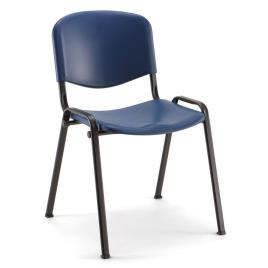 LINEA FABBRICA Cadeira de Visitante Empilhável D500P, Polipropileno e Metal, Azul
