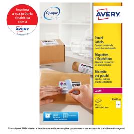 AVERY Etiquetas de Expedição para Impressoras Laser, 199,6 x 143,5 mm, 15 Folhas, 2 Etiquetas por Folha, Autocolante, Branco Opaco