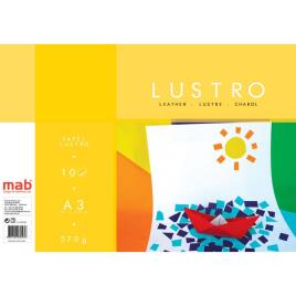 Papel Lustro, A3 297 x 420 mm, 70 g/m2, Cores Sortidas, 10 Unidades