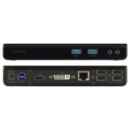 2-POWER Docking Station 3.0 Dual Display, Preto