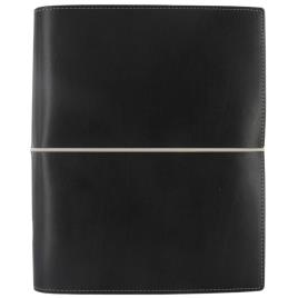 Filofax Organizador Dominó, A5, Couro Liso, Preto