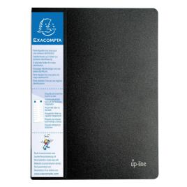 EXACOMPTA Livro de apresentação Up-line, A4, 60 bolsas, suporte de etiqueta nos 3 lados, polipropileno, preto