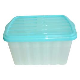 CLI Caixa de Arrumação Multiusos, 30 L, Transparente com Tampa Azul