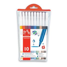 Caran D'Ache Caneta Feltro, Ponta Média, Cores Sortidas, 10 Unidades