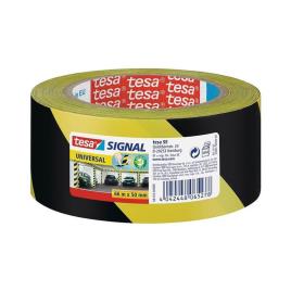 tesa Fita de Sinalização Signal Universal, 50 mm x 66 m, Polipropileno, Preto e Amarelo, 58133