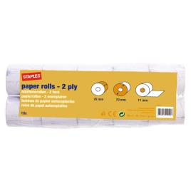 Rolo de Papel Autocopiativo , 76 x 70 x 11 mm, Branco, Embalagem de 10 Unidades