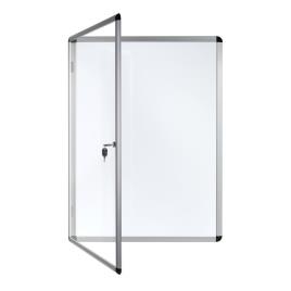 BI-OFFICE Expositor Magnético Enclore Glazed, Superfície Magnética em Aço Lacado, Moldura em Alumínio, Porta em Acrílico, 2 Folhas A4