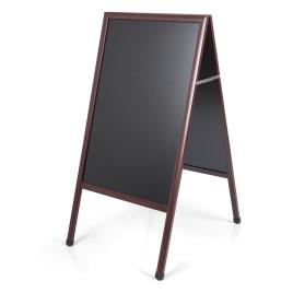 BI-OFFICE Cavalete com Quadro Negro para Giz, 1200 x 600 mm, Moldura Madeira com Acabamentos Cerejeira