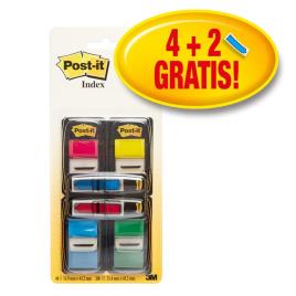 Post-it 4 embalagens de 50 marcadores de índice médios de 25,4 x 43,2 mm e 2 embalagens de 24 setas de índice pequenas de 11,9 x 43,2 mm em várias cores com dispensadores 680-P6