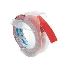 Fita de gravação permanente de poliéster Rhino industrial, branco sobre vermelho, 9 mm x 3 m, embalagem de 1