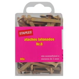 Staples Ataches Latonados Nº. 8, Dourado, 80 Unidades