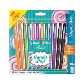 PAPER MATE Caneta com Ponta de Feltro Flair® Candy Pop, Ponta Média, 12 Cores