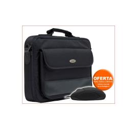 LIFETECH Conjunto Mala para Portátil NB 100/700, 15,6”, Nylon, Preto e Rato Ótico com Fios, Preto