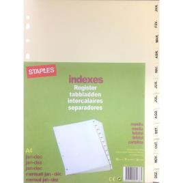 Separador em Branco, Cartão, 12 Secções, A4