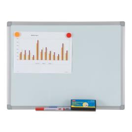 SIMPLY Quadro branco com superfície de melamina não magnética de limpeza a seco, 90 x 60 cm