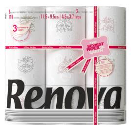 Papel Higiénico de Rolo Padrão Design, 3 Camadas, Branco