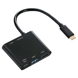 Adaptador USB-C M/3USB+HDMI, Preto