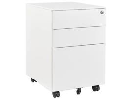Unidade de Gaveta com Fechadura-Armário de Secretária 39X60 Cm 3 Gavetas Branco EUROSEATS