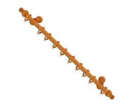 Barra cortina madera completa 2,40 metros x 28 mm. teca