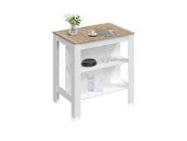 Mesa Ilha Alta Nitza Branco Artik Branco Mate Natur 103 X 105 X Cm DUEHOME