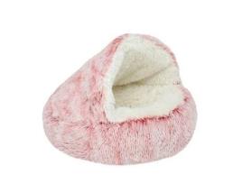 Cesta para Gatos Cama Macia para Cães e Gatos Cesta Quente Semifechada para Animais de Estimação Habitat para Dormir 80 Cm Rosa C RNGCPTO