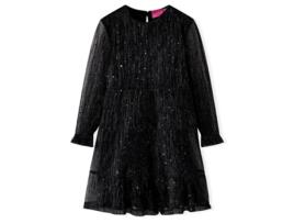 Vestido de Criança VIDAXL Comprida Vida Xl Lantejolas Preto (92)
