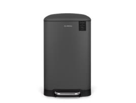 Caixote do lixo de cozinha com pedal N°731 Les Collectors (30 L, aço inoxidável, fecho silencioso, cinzento)