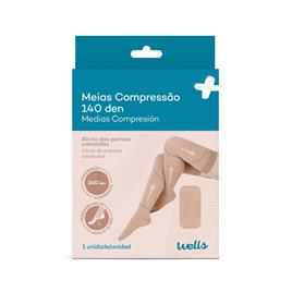 Meias Descanso Altas Alívio e Prevenção Bege Wells M/L