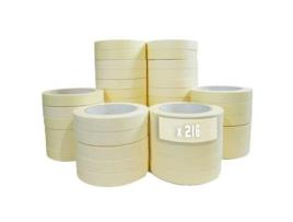 Pacote de 216 Fitas de Pintor 25 Mm X 50 M Até 80 Fita Adesiva Amarela para Pintura TECPLAST