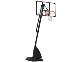 SPORTNOW Tabela de Basquetebol com Altura Ajustável 293-350 Cm Tabela de Basquetebol com Rodas Base Preenchida com Água