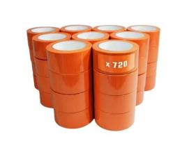 Pacote de 720 Fitas Adesivas Laranja em Pvc para Construção 75 Mm X 33 M Fita Adesiva para Obra TECPLAST