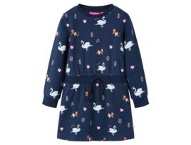 Vestido de Criança VIDAXL Comprida Vida Xl Estampa Cisne 128.0 Azul (128 cm)