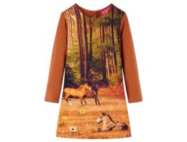 Vestido Animais de Estimação de Criança VIDAXL Vida Xl Mangas Compridas Estampa 116.0 Castanho (116 cm)