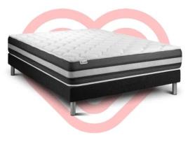 Conjunto Vital Spring Zen 140 X 220 Cm Somier Kit Preto