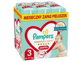 Fraldas Descartáveis PAMPERS 6-11 kg 3 144 Unidades