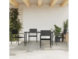 5 Peças Conjunto de Jantar CLIC & BUY para Jardim Vime Pe Preto